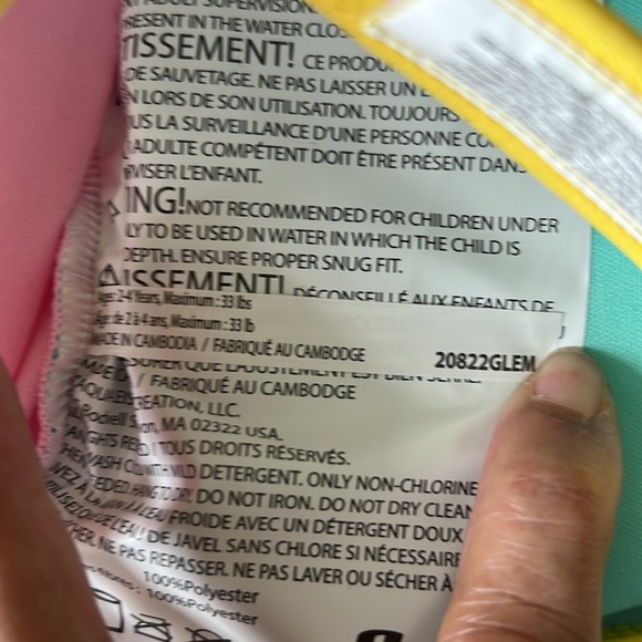 Swim School Trainer Vest Age 2 - 4 Years 33lb Pink - Picture 4 of 5